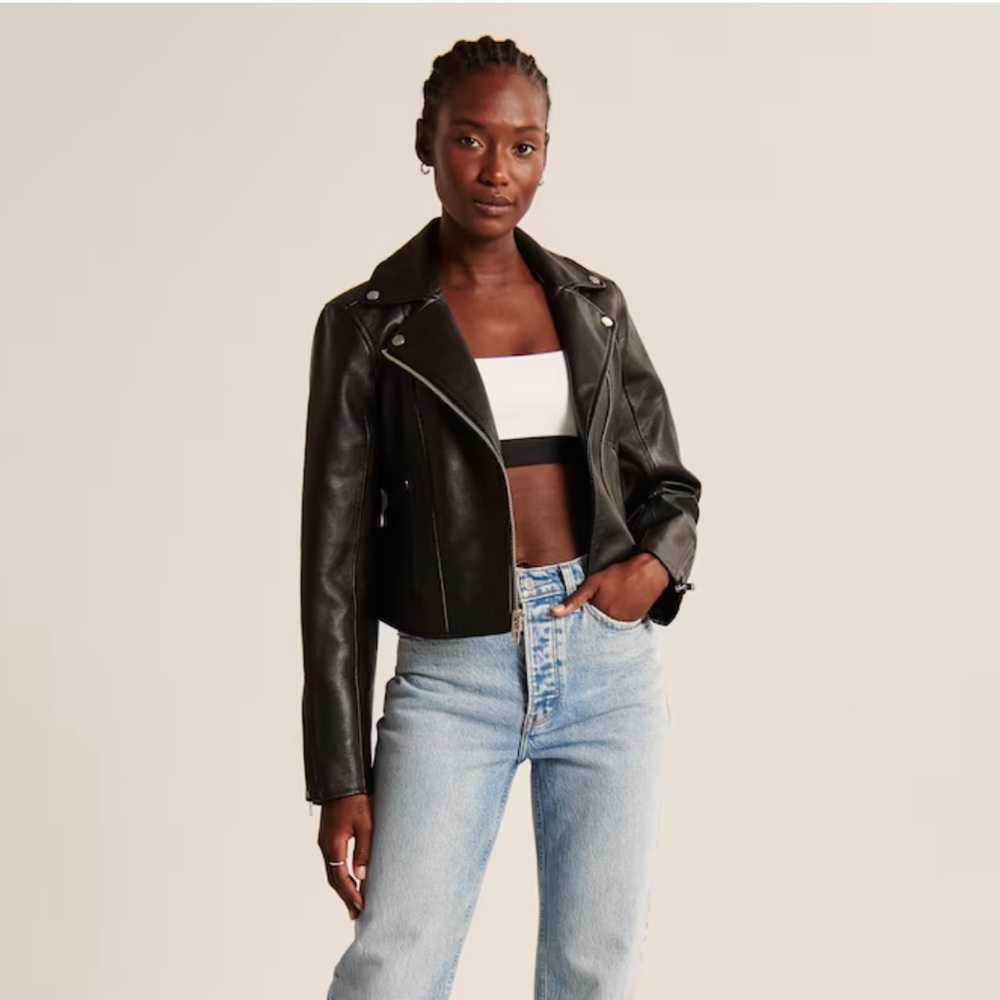 Abercrombie & Fitch Black Leather Jacket